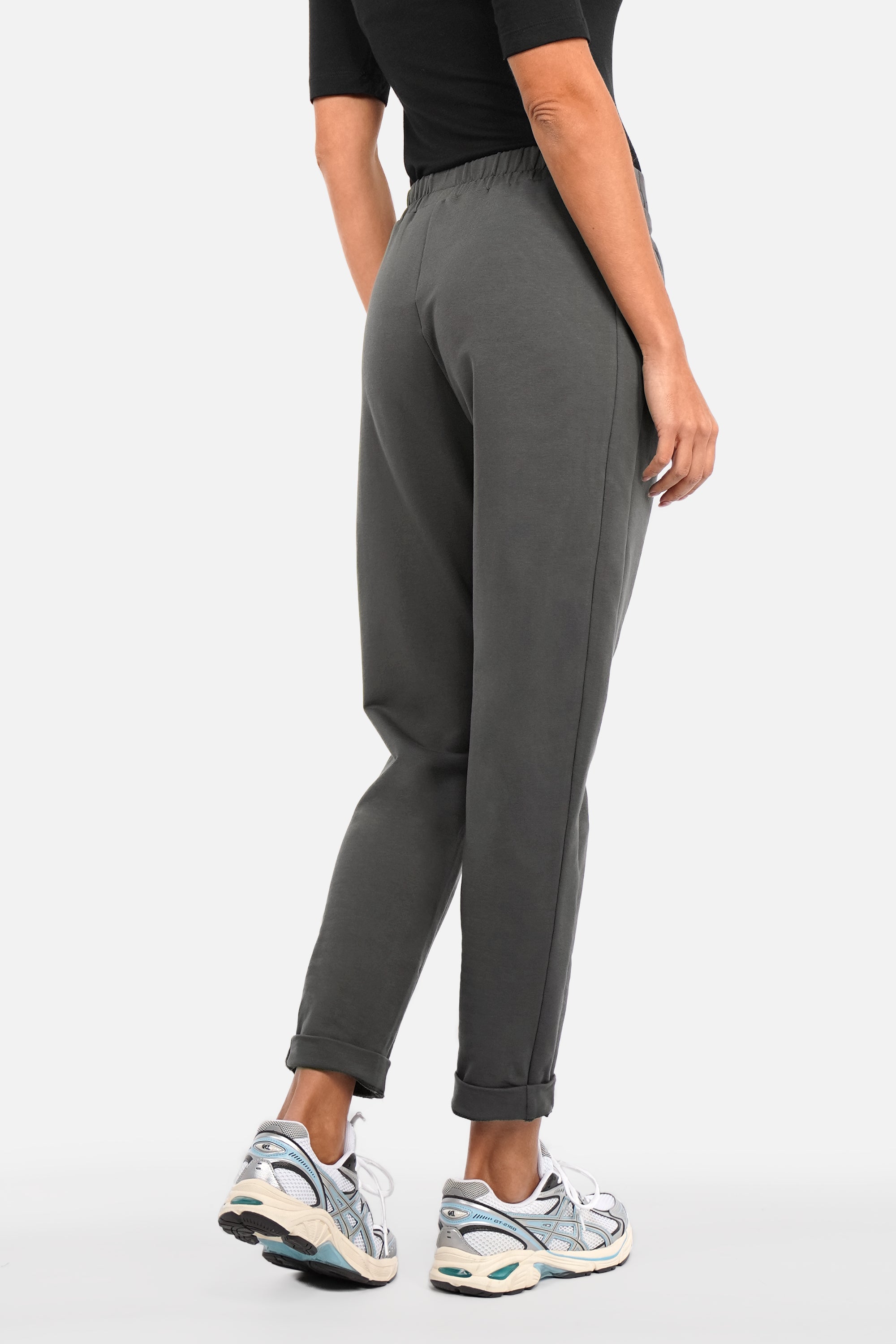 HILLA.K Jerseyhose mit mittelhohem Bund und elastischem Baumwollstretch in Regular Fit