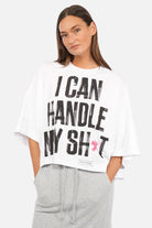 DELUUN T-Shirt mit Print aus weichem Baumwolljersey, oversized Fit und Statement Prints vorne und hinten