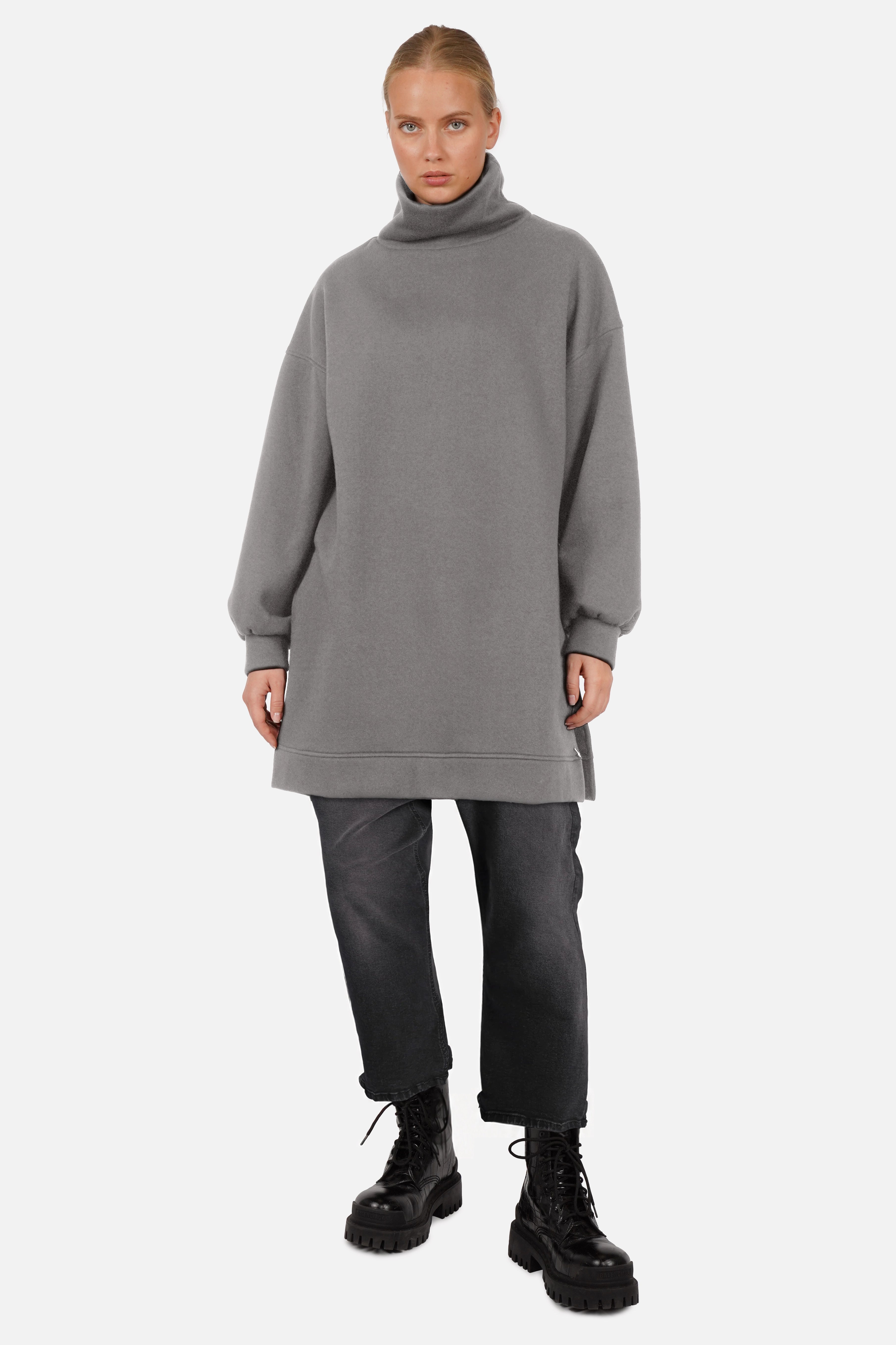 IKANA Oversized Long-Sweater mit Seitenschlitzen