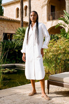 LARJE Popeline Hemdblusenkleid midi cotton dress with collar and buttons