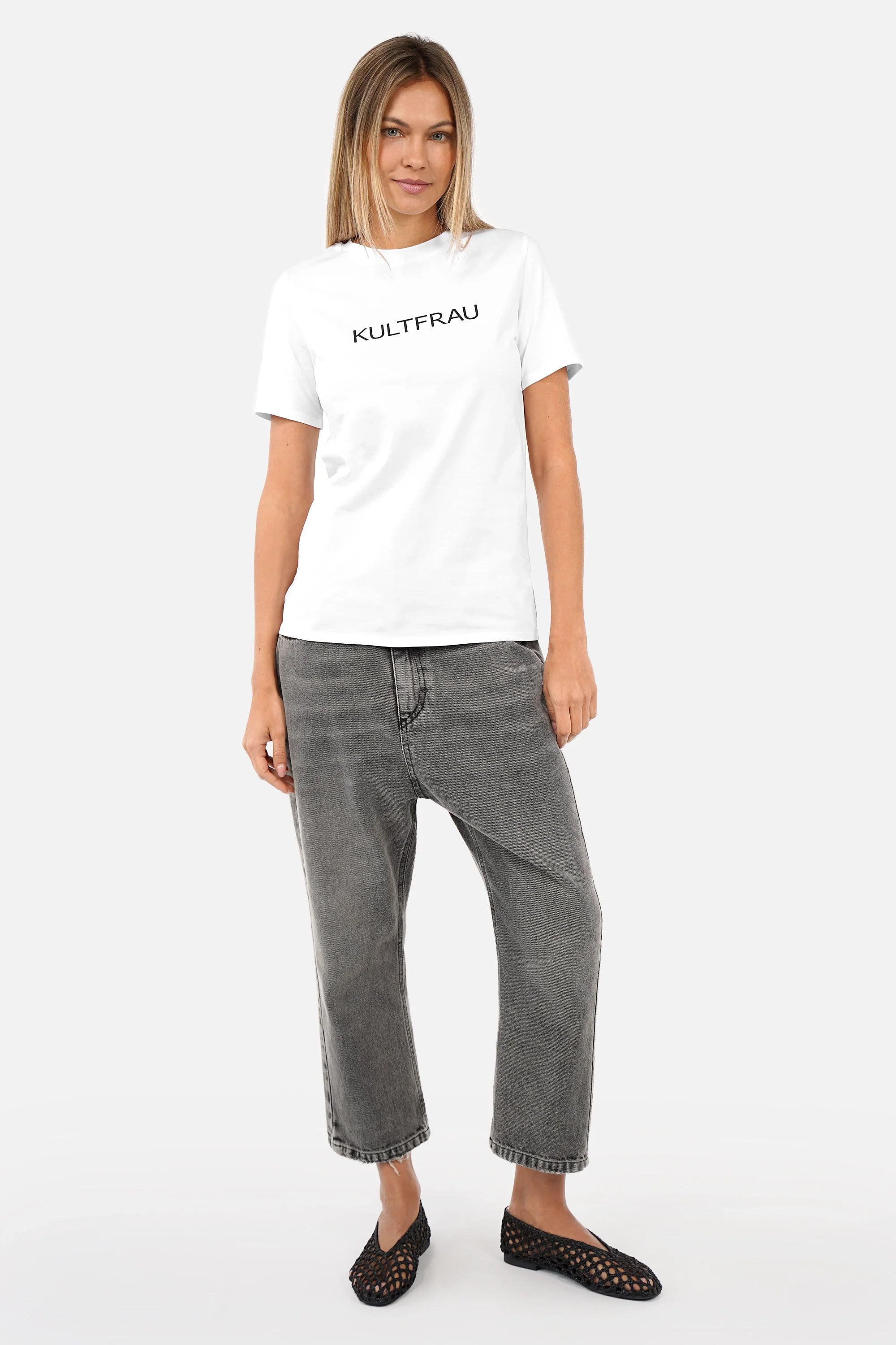 ISY T-Shirt aus Baumwolle mit KULTFRAU-Print und Rundhalsausschnitt