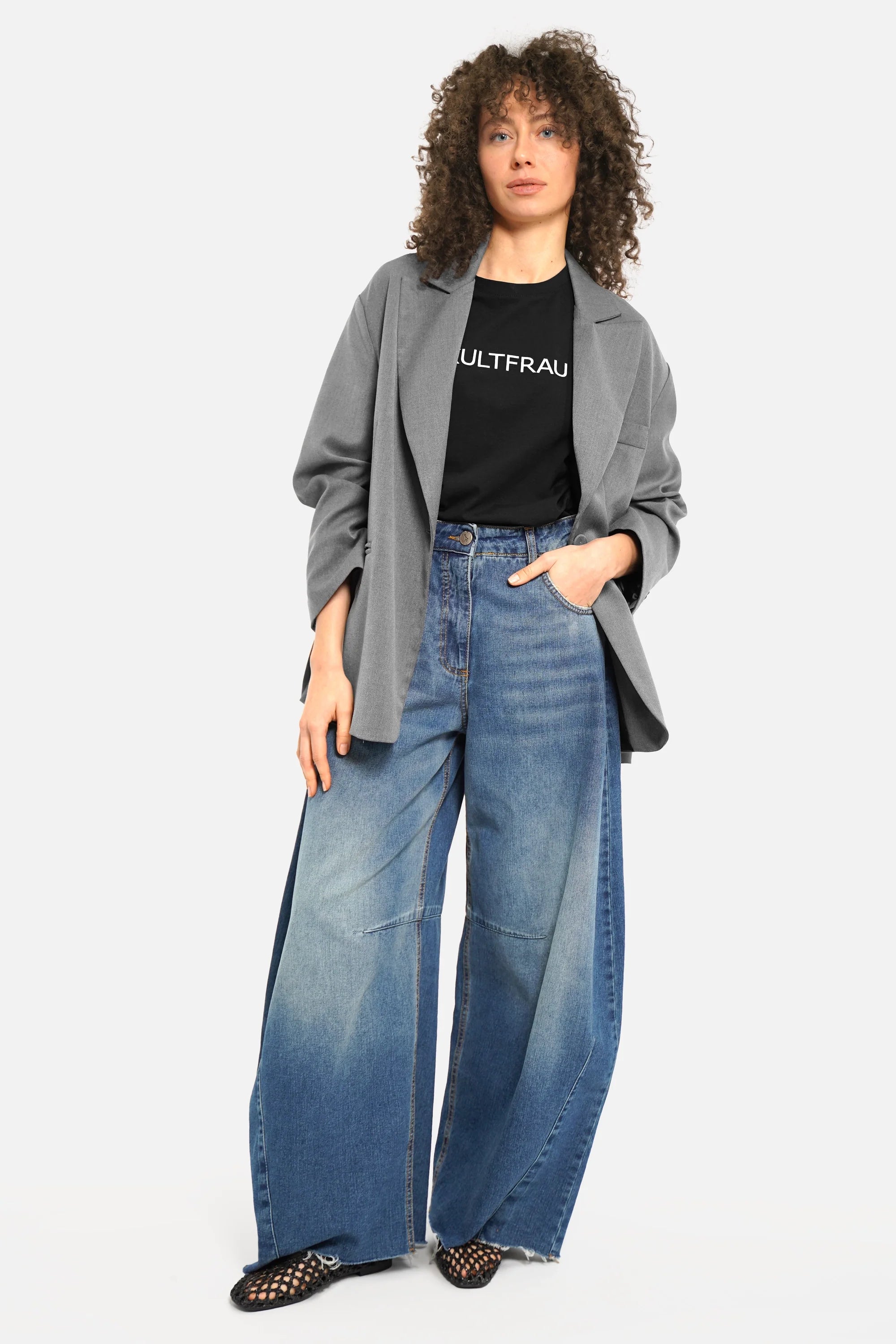 ISY T-Shirt aus weicher Baumwolle mit KULTFRAU-Print und Rundhalsausschnitt