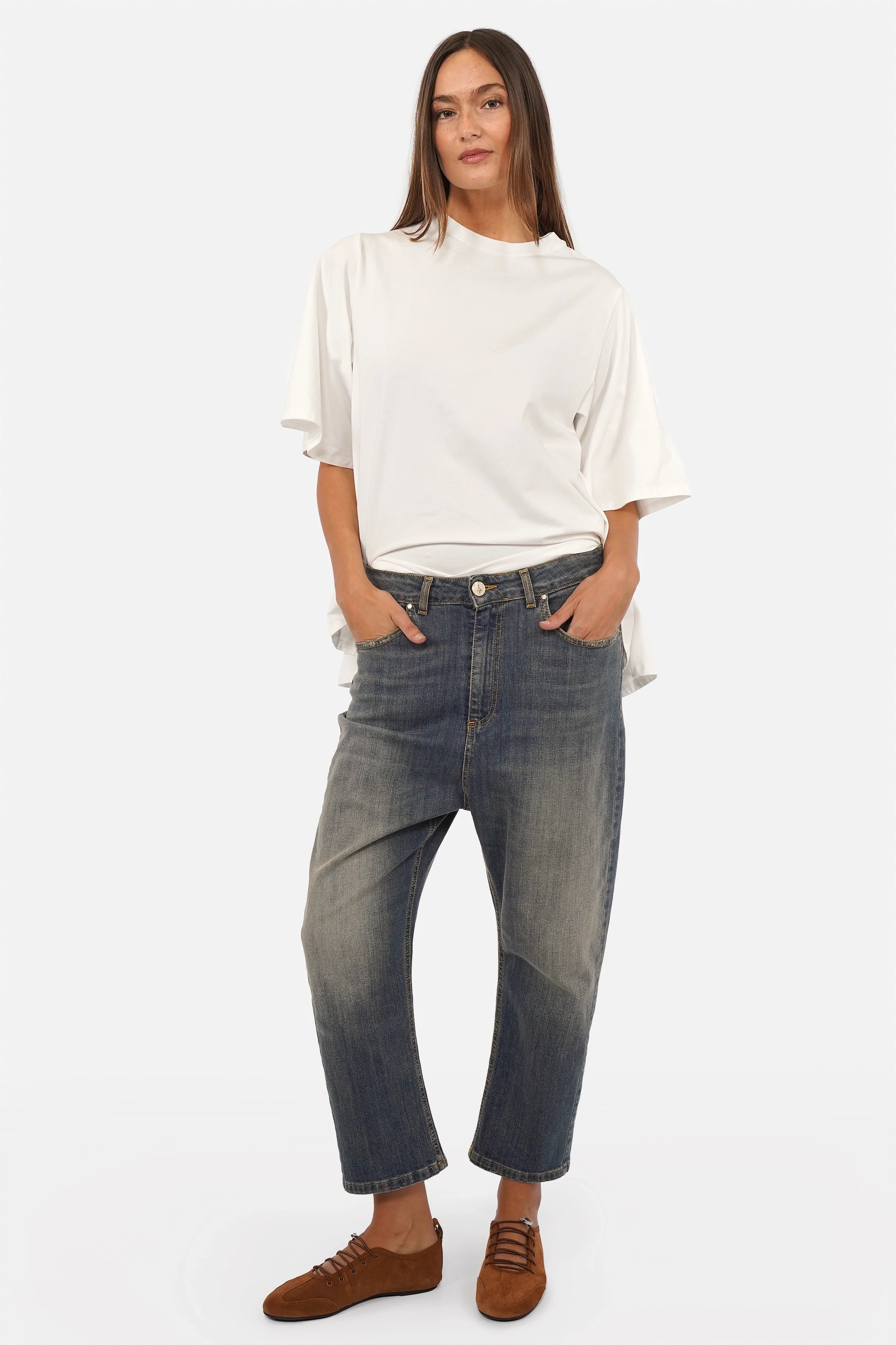 Damen Baggy Jeans in Desert Blue mit Relaxed Fit und Boyfriend-Look