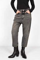 JEANY Baggy Jeans in gray moonlight wash with relaxed fit and cuffed ankles
