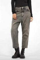 Damen JEANY Baggy Jeans mit lockerer Passform und grau verwaschener Used-Waschung Moonlight