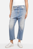 JEANY Baggy Jeans mit Strasssteinchen und destroyed Waschung in relaxed Fit