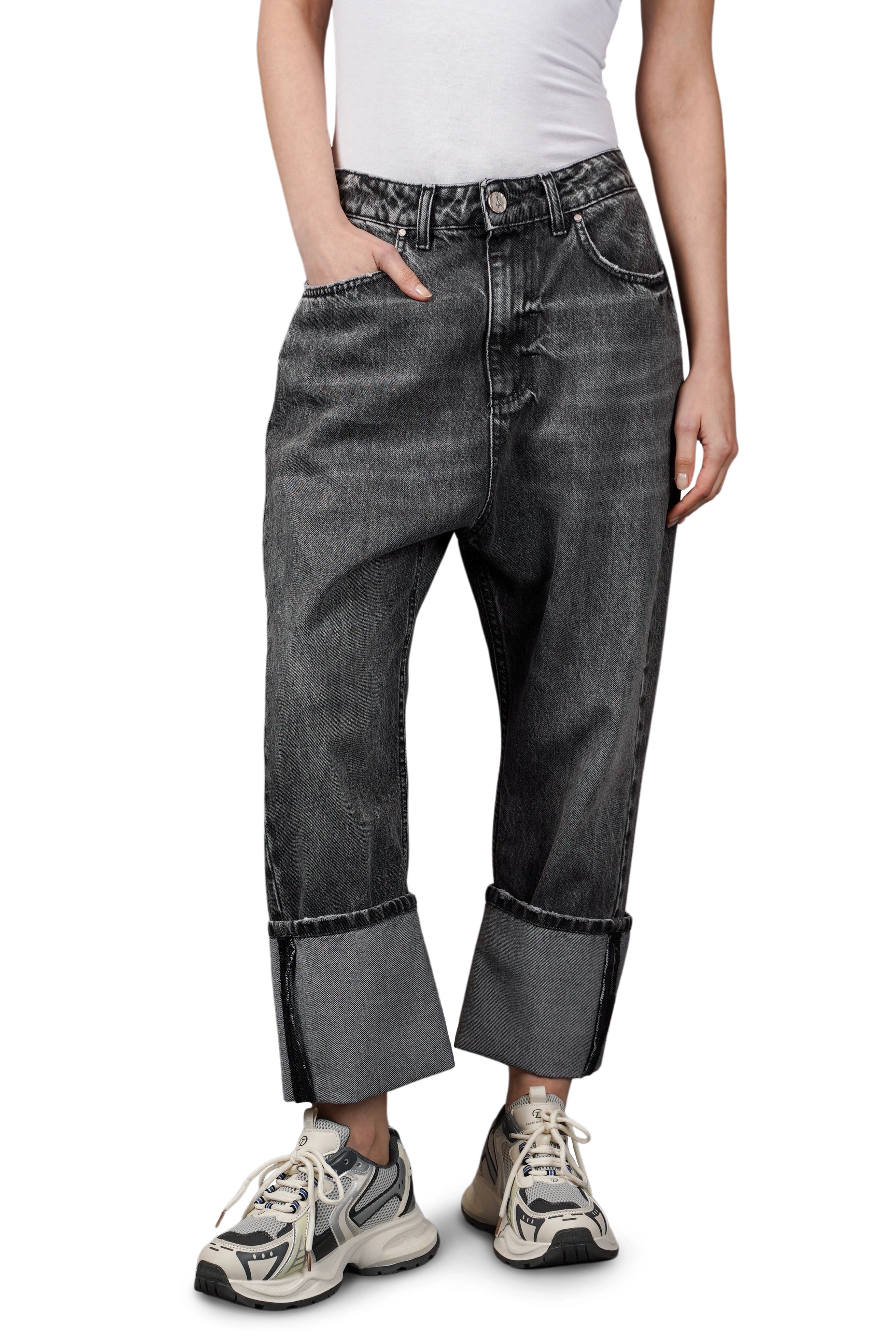 JEANY Baggy Jeans mit Umschlag