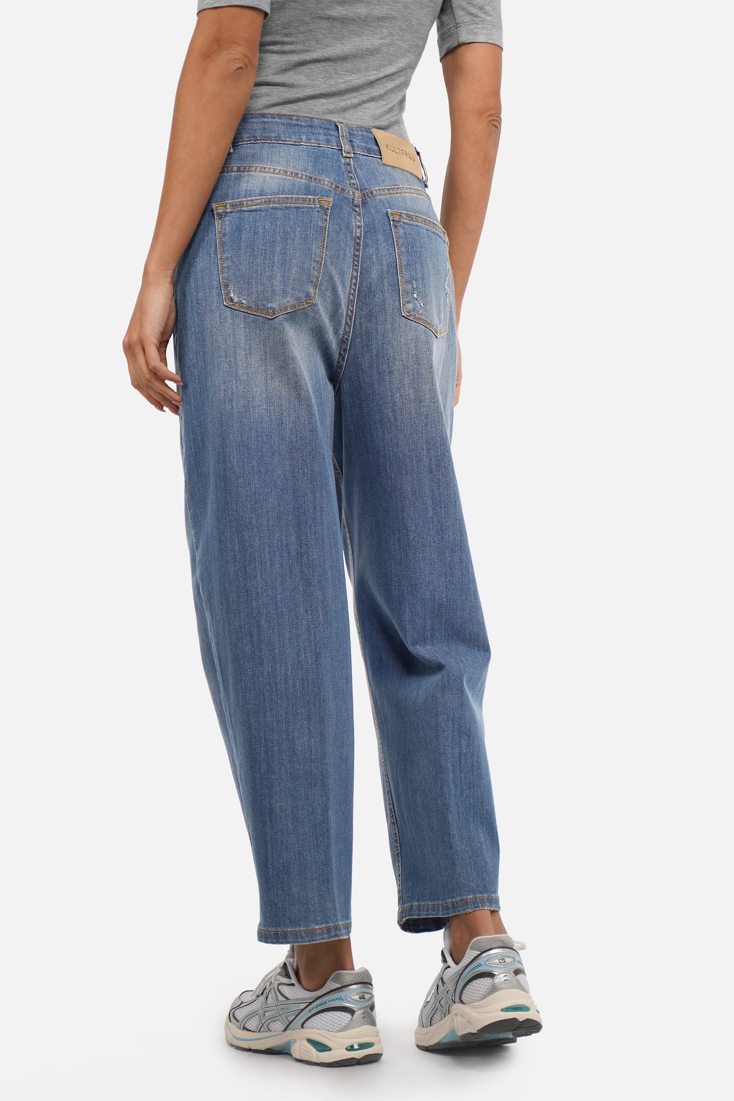 Loose-Fit Jeans in Urban Blue Washed mit High Waist und weitem Bein in leichter Denimqualität