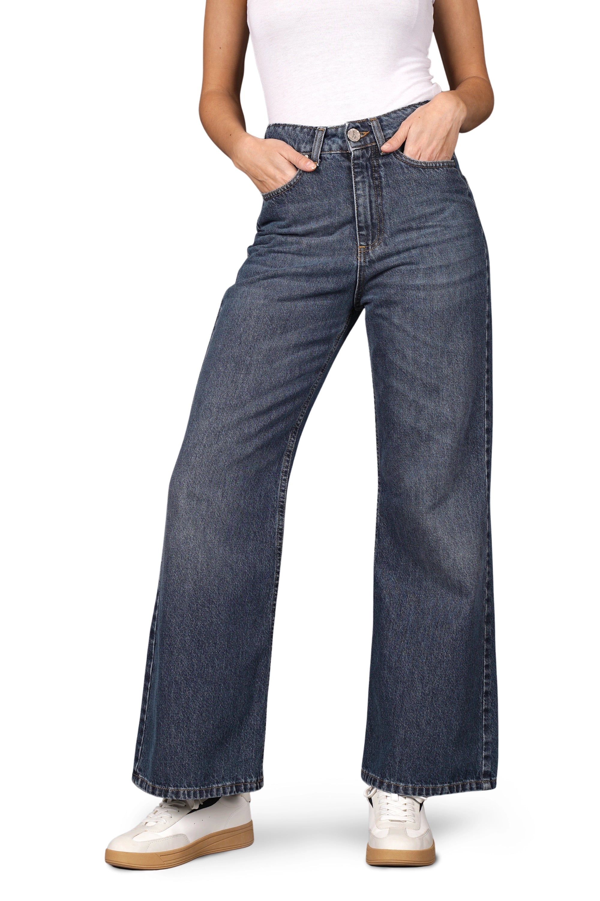 JEFFAY Wide Leg Jeans