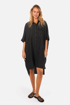 Oversized Hemdkleid JELISSA aus weich fließender Viskose mit Hemdkragen und Fledermausärmeln
