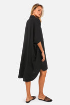 Oversized Hemdkleid JELISSA mit Fledermausärmeln, Viskose, Hemdkragen und seitlichen Taschen