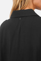 Oversized Hemdkleid JELISSA aus fließender Viskose mit Fledermausärmeln und Brusttasche