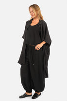 Oversized Hemdkleid JELISSA aus weich fließender Viskose mit Fledermausärmeln und abgerundetem Saum