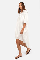 JELISSA Hemdkleid oversized Viskose Hemdkleid mit Fledermausärmeln und seitlichen Taschen