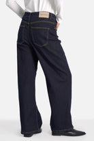 JOOSY Wide Leg Jeans in Raw Blue aus weichem Denim mit Kontrastnähten und weitem Bein