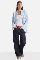 Joosy Wide Leg Jeans aus weichem, elastischem Denim mit Kontrastnähten und weitem Bein