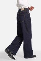 Damen JOOSY Wide Leg Jeans aus italienischem Denim in Raw Blue mit weitem Bein und normaler Bundhöhe