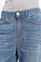 JOOSY Wide Leg Jeans aus weichem Denim mit Used-Effekt und weitem Bein in Italien gefertigt
