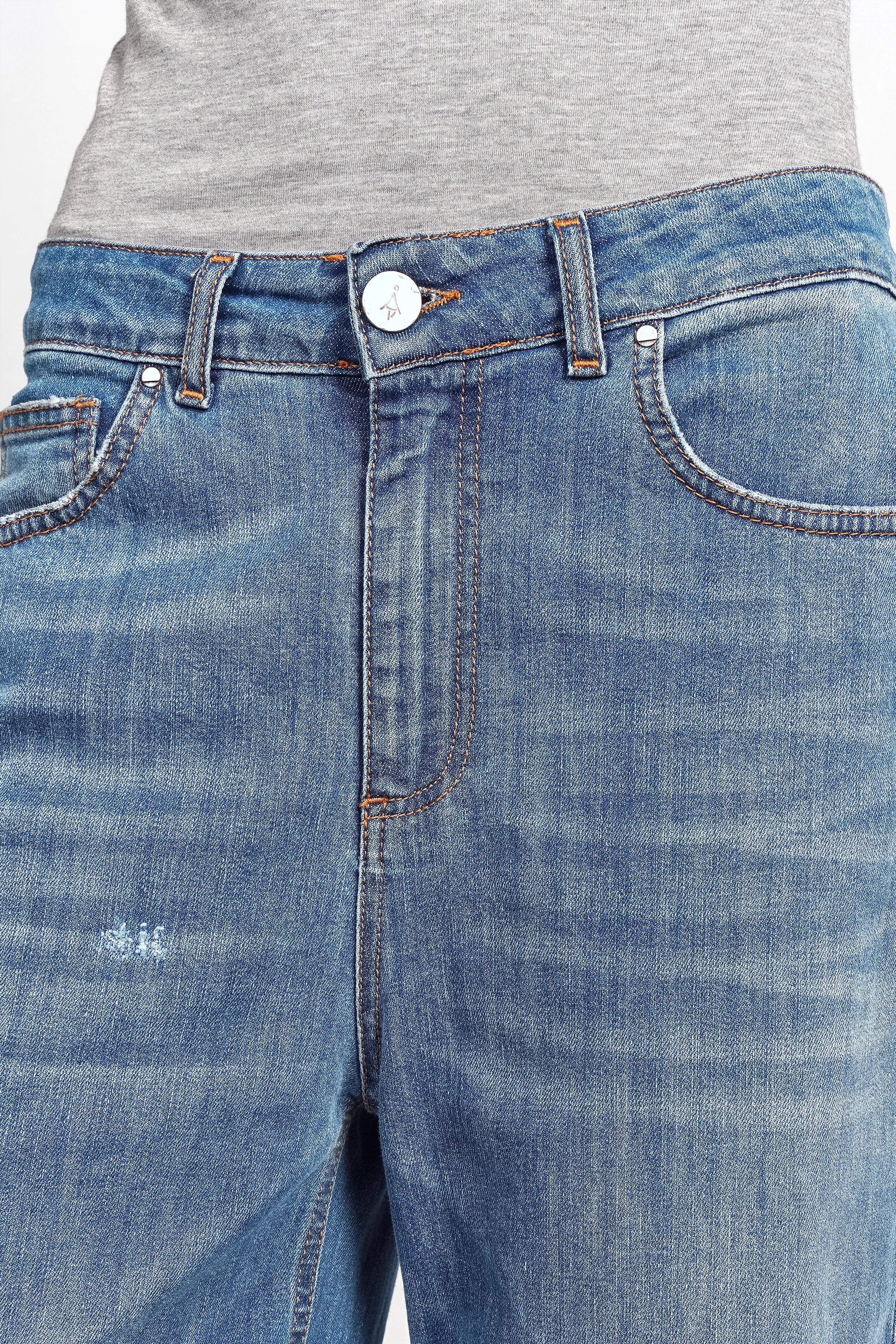 JOOSY Wide Leg Jeans aus weichem Denim mit Used-Effekt und weitem Bein in Italien gefertigt