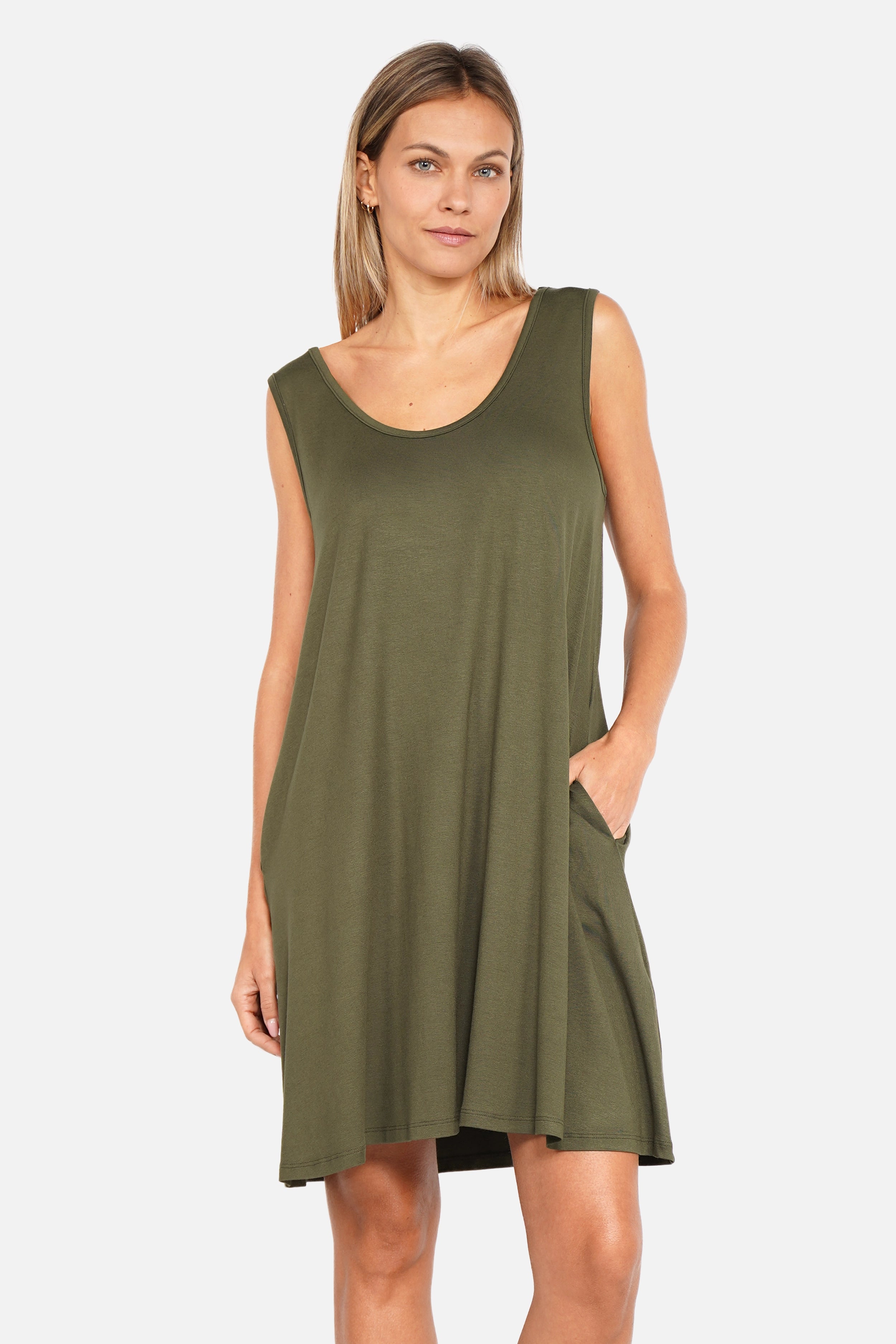 JOVRA Dress – Loose mini dress in viscose jersey – shop online – Kultfrau