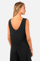 JOVRA Top made of flowing viscose jersey with deep round neckline and low back in relaxed fit