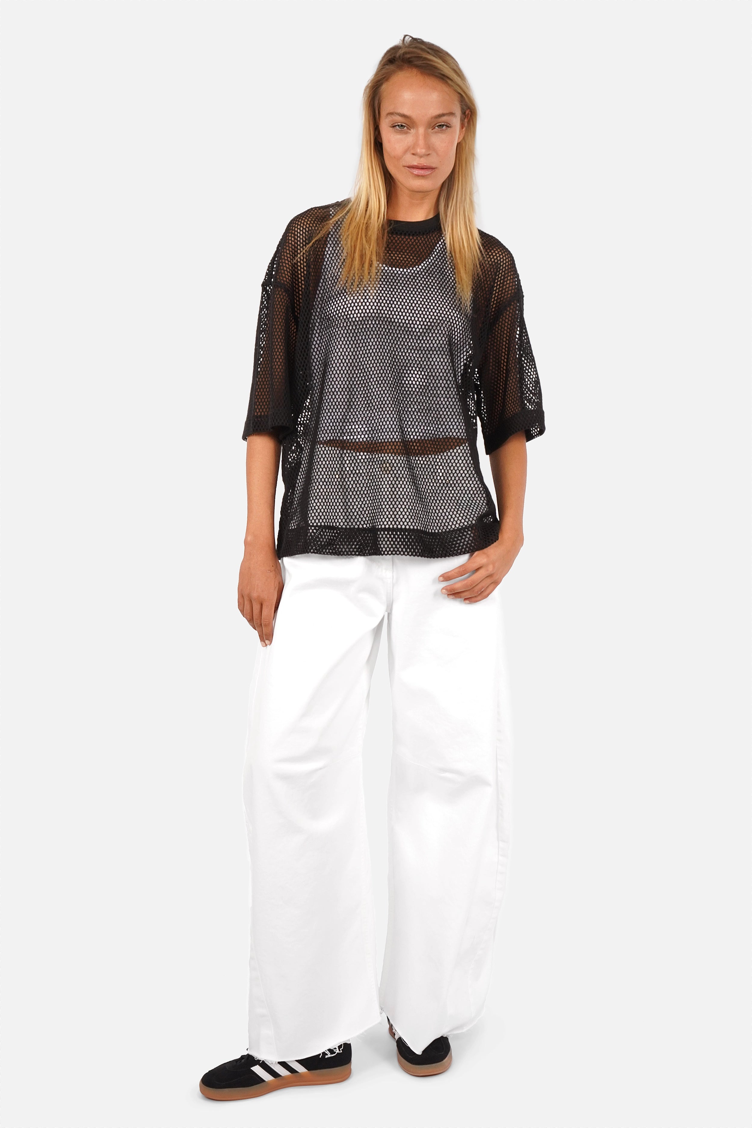 JUNNY crochet fabric T-shirt