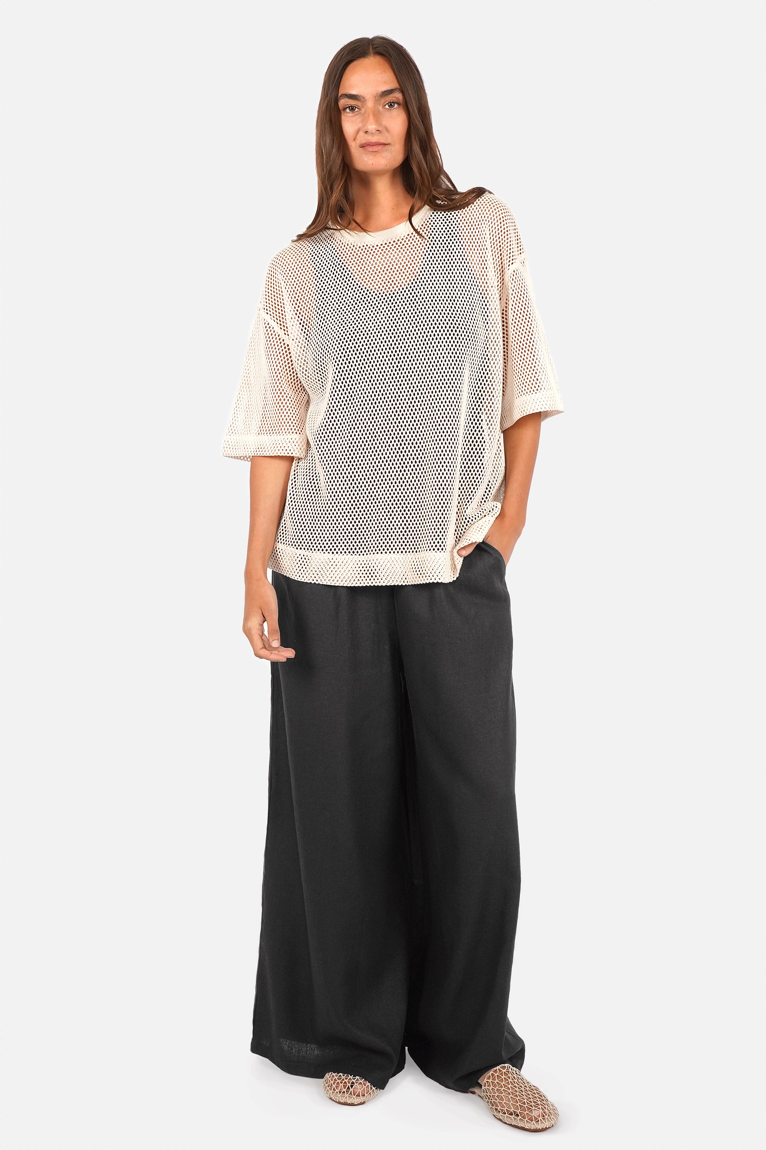 JUNNY Crochet Knit T-Shirt