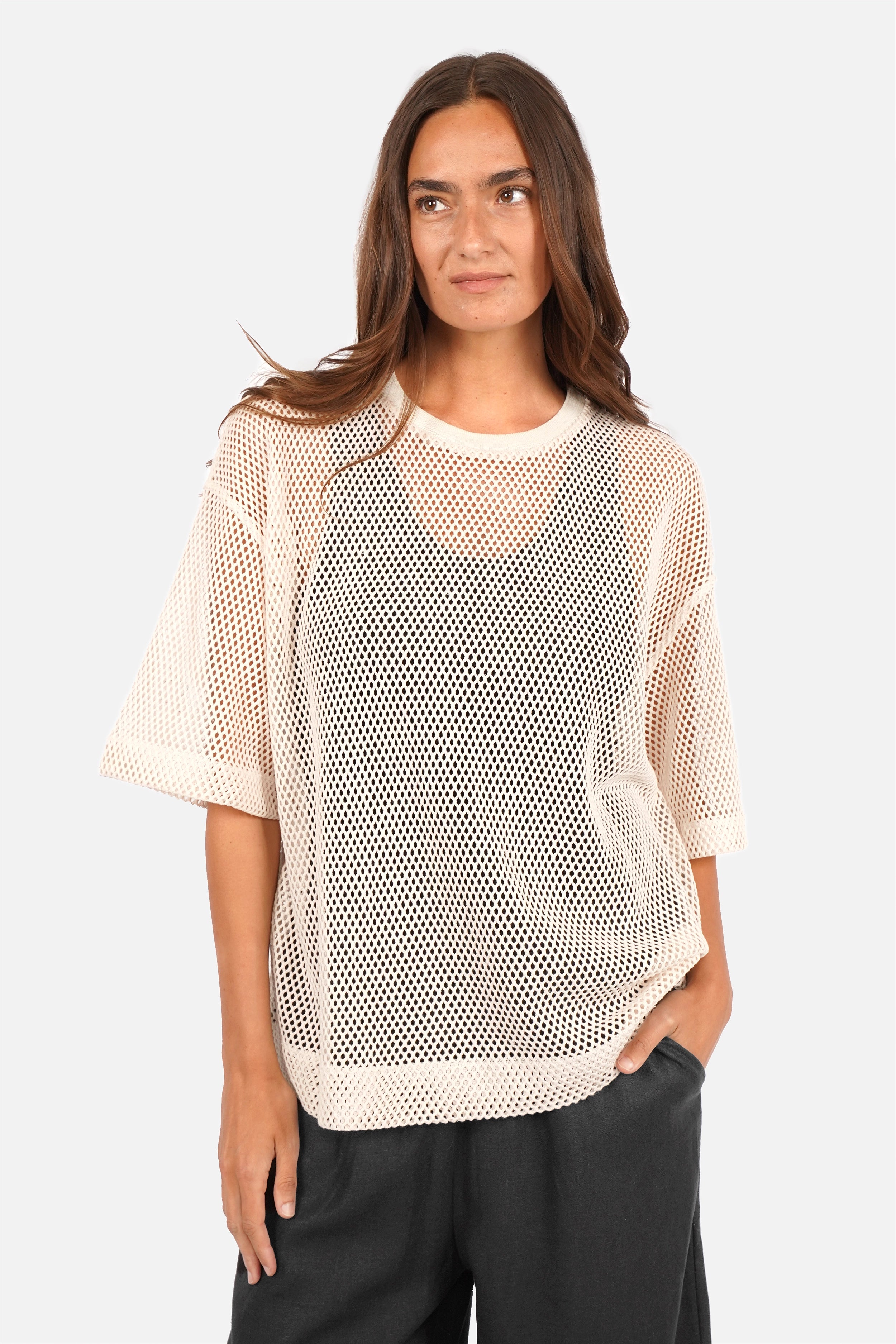 JUNNY Crochet Knit T-Shirt