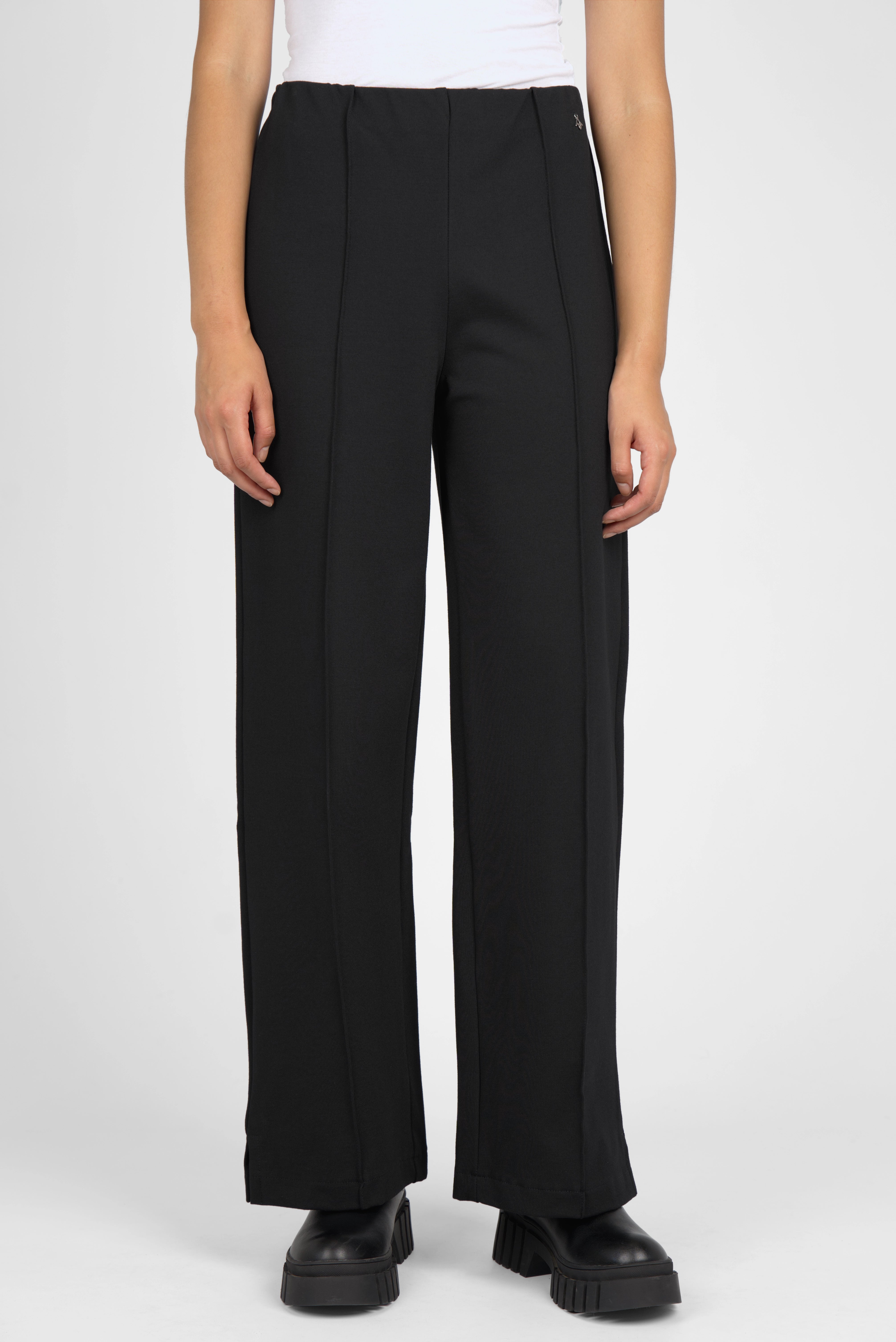 KANDANEA Gerade Hose mit Biesen aus Interlock-Qualität