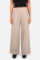 KLARA.K Wide Leg Pants mit elastischem Bund, seitlichen Taschen und Bundfalten aus weichem Viskose-Mix