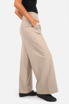 KLARA.K Wide Leg Pants mit elastischem Bund, seitlichen Taschen und Bundfalten aus weich fallendem Viskose-Mix