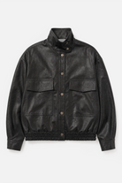 DERA Utility Blouson in weicher Lederoptik mit Stehkragen und Pattentaschen, lässige Blouson-Silhouette