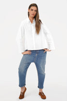 KYNDRA Bluse aus weicher Popeline mit Knopfleiste und klassischem Kragen