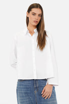 KYNDRA Bluse aus weicher Popeline mit Knopfleiste und klassischem Kragen