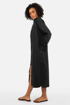 LARJE Popeline Hemdblusenkleid midi midi length cotton shirt dress with collar and cuffs
