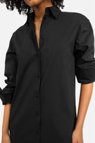 LARJE Popeline Hemdblusenkleid midi dress with shirt collar and side pockets