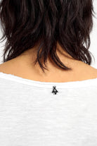 LARXA Longsleeve aus weicher Fiammato-Baumwolle mit Rundhalsausschnitt und überschnittenen Schultern in Regular Fit