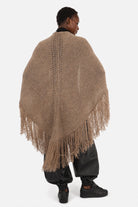 LEDANI Oversized Strick-Dreieckstuch mit Fransen, weiche grob gestrickte Qualität, große Dreiecksform, vielseitig als Schal oder Cape, Maße 174x112 cm