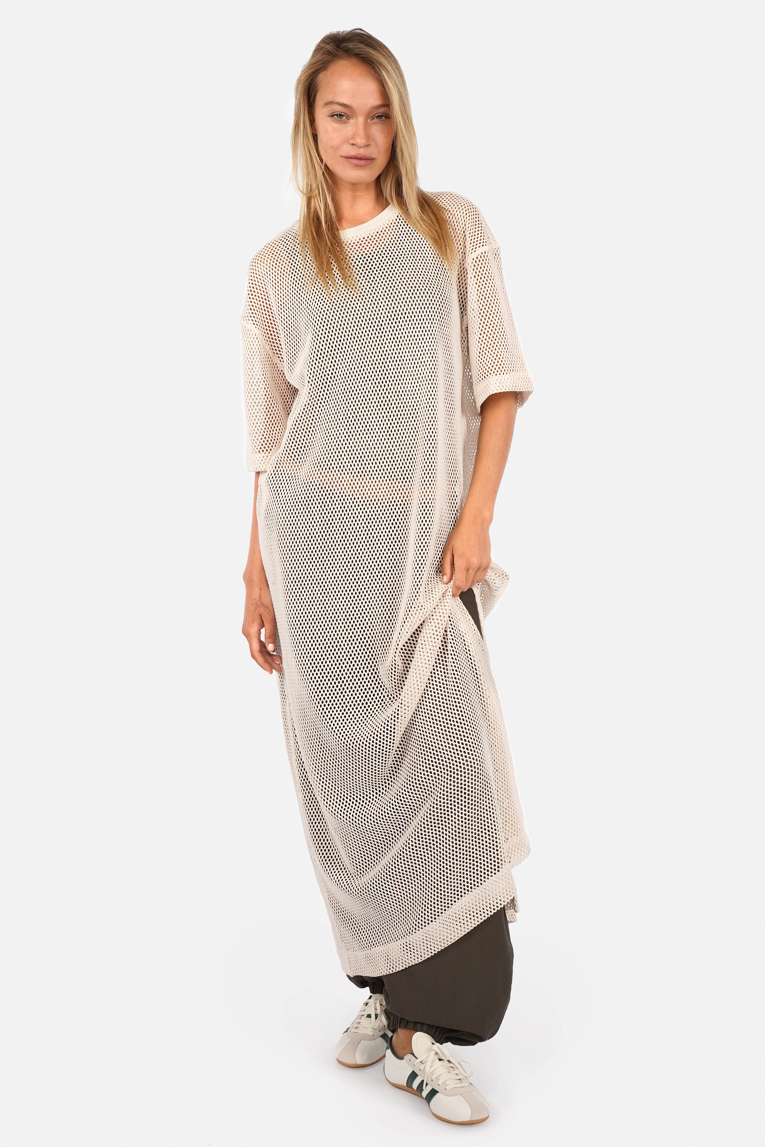LENNIA crochet maxi T-shirt dress