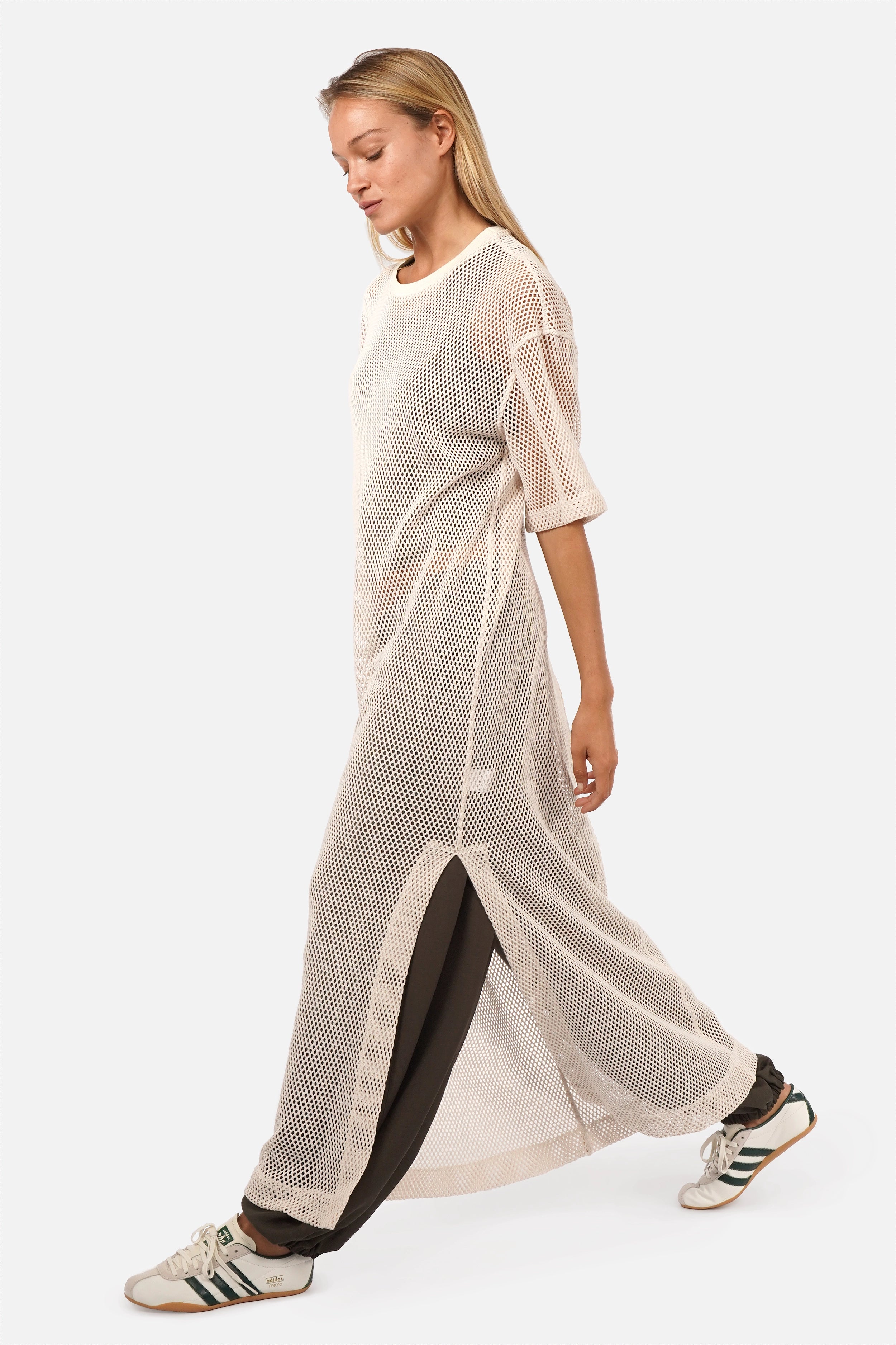 LENNIA crochet maxi T-shirt dress