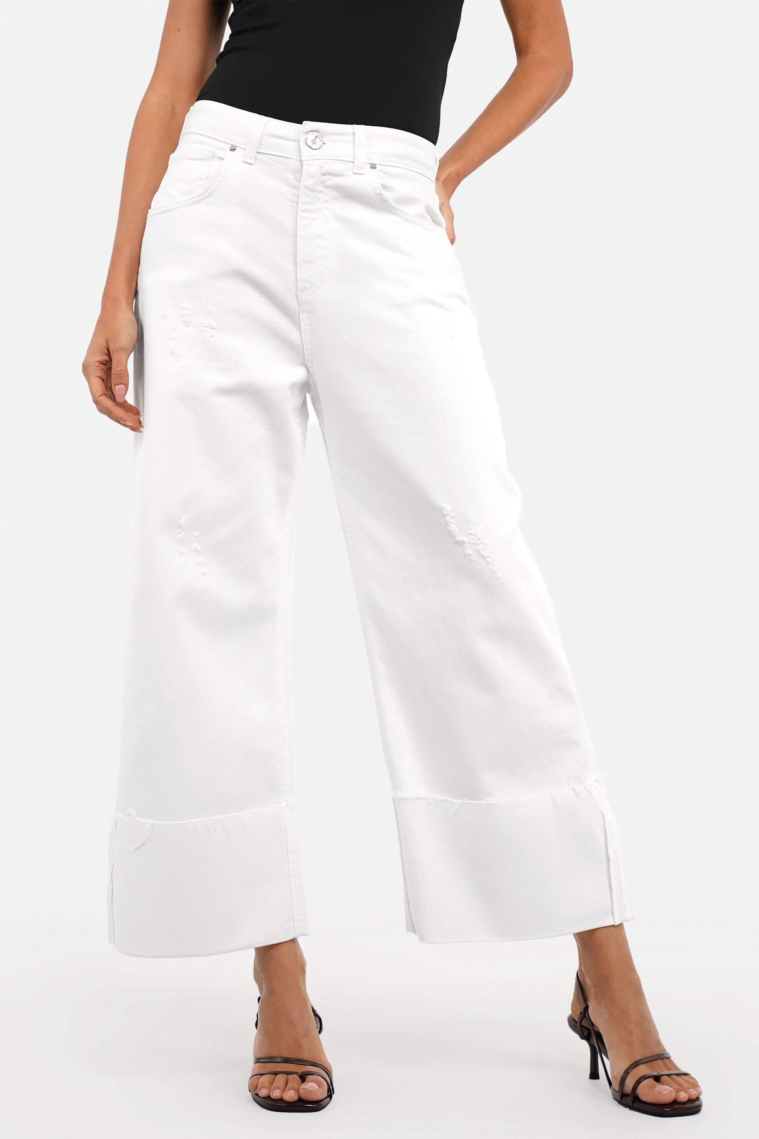 LIAME Wide Leg Jeans mit Umschlag
