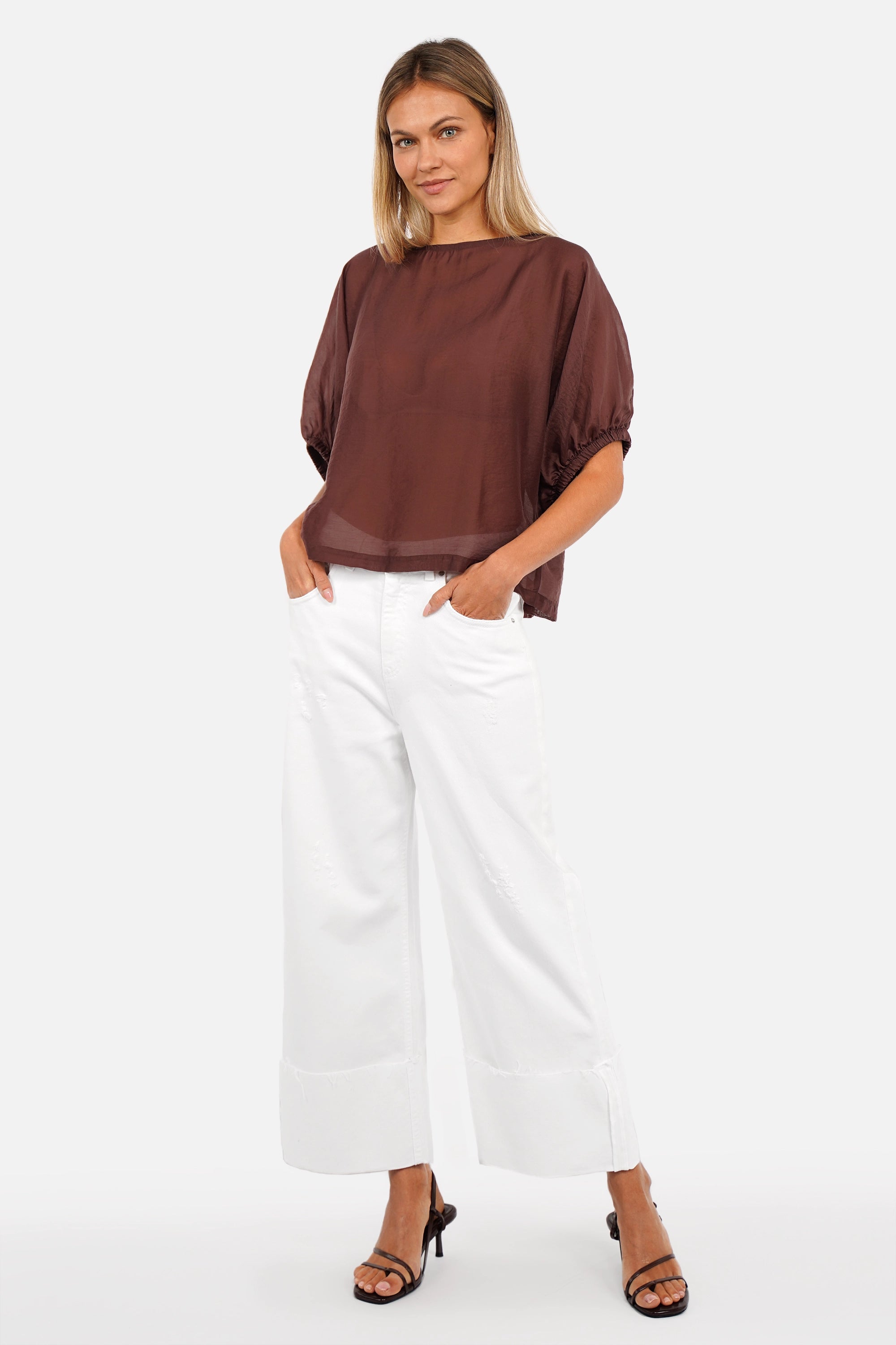 LIAME Jeans large à revers