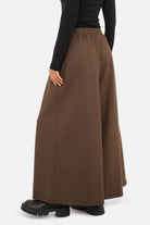 LINNEE Wide-Leg-Hose aus fließender Interlock-Qualität mit weitem Bein und elastischem Bund