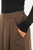 LINNEE Wide-Leg-Hose aus fließender Interlock-Qualität mit weitem Bein und elastischem Bund