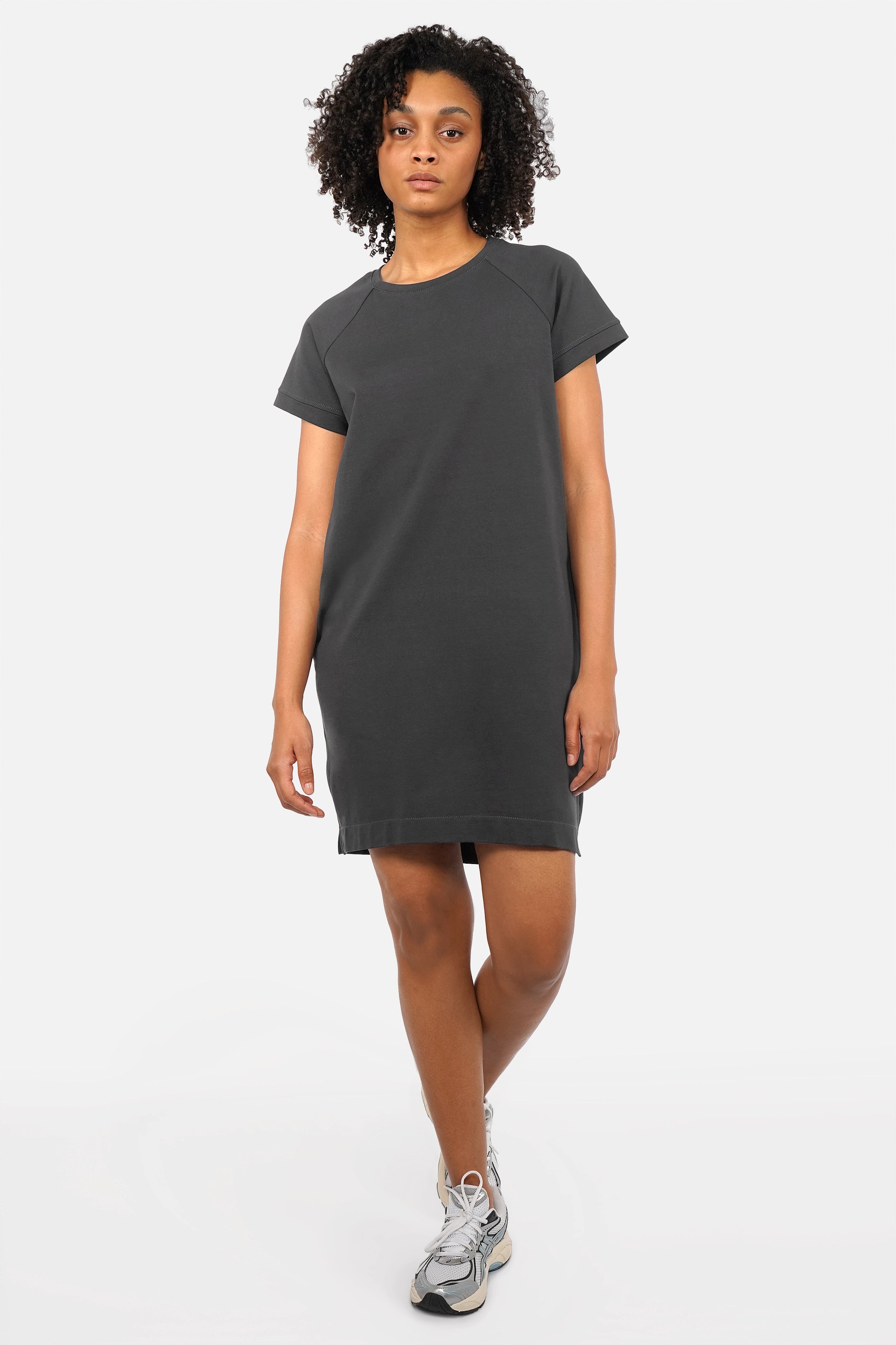 LISSY short sleeve sweat dress Gray seed Kultfrau