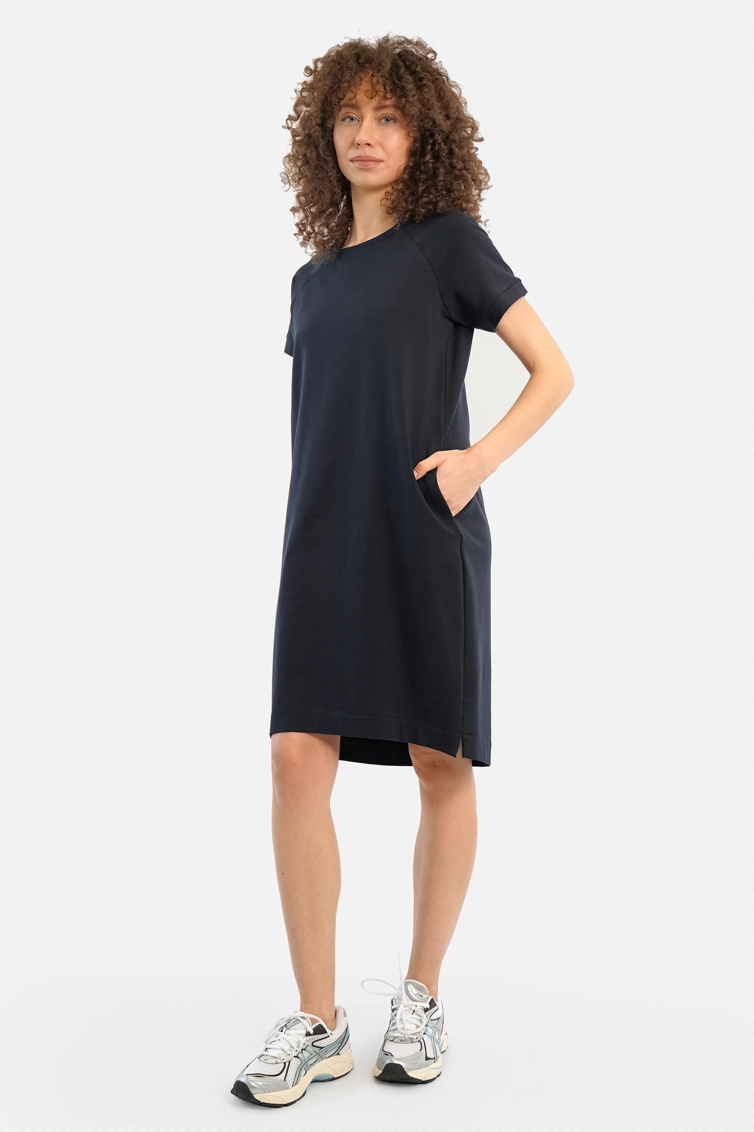 Short-sleeve sweat dress – LISSY super-soft cotton material & comfort – Kultfrau