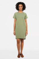 LISSY Kurzarm Sweatkleid in supersofter Baumwollqualität mit Rundhalsausschnitt, Raglanärmeln und Seitentaschen