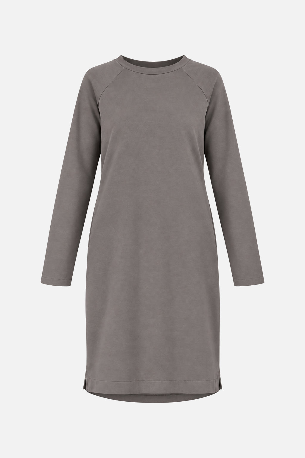 LIZ Sweatkleid in Dark Grey mit Raglanärmeln und seitlichen Eingrifftaschen, Freisteller