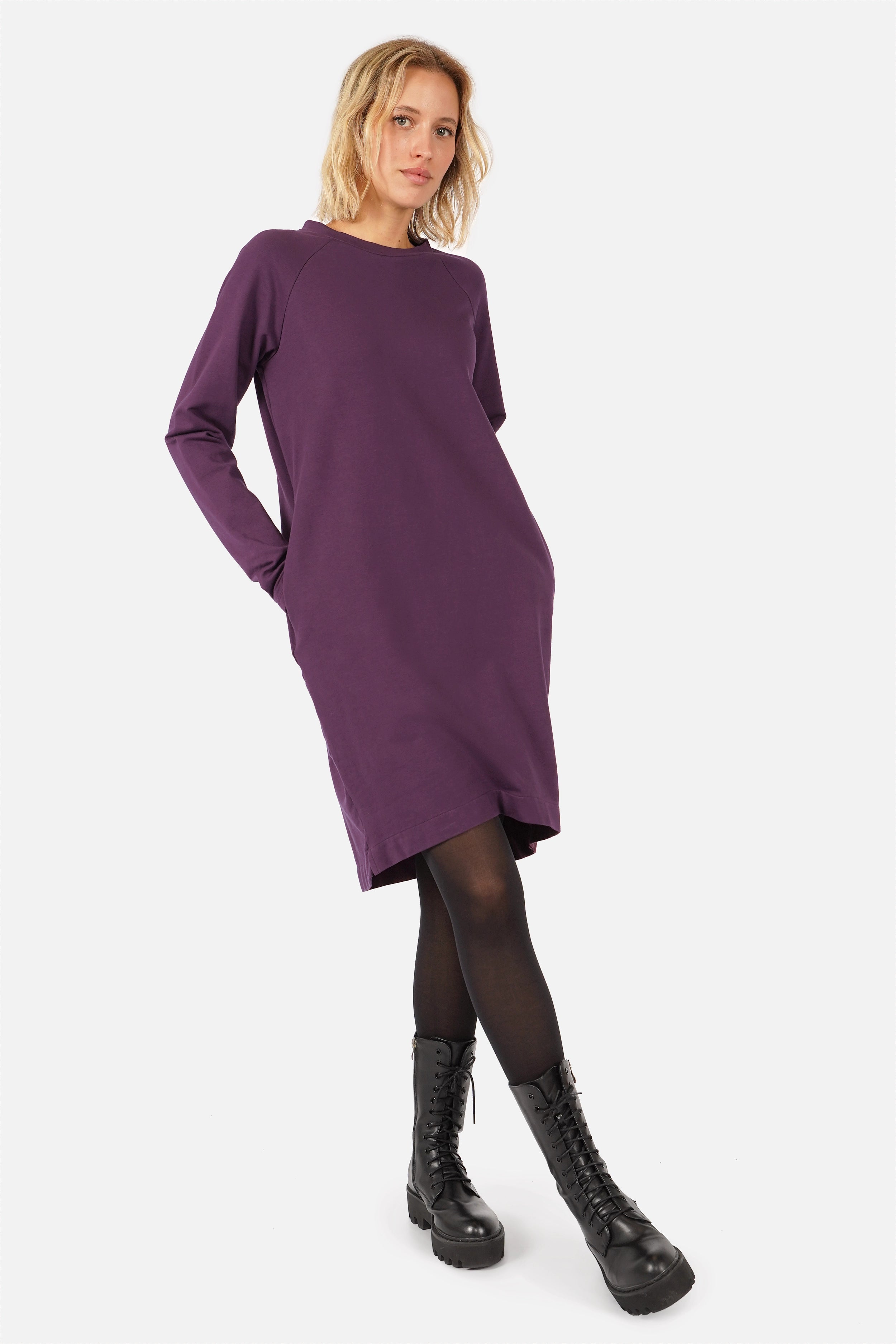 jersey sweatshirt dress LIZ in cotton – comfortable, relaxed fit – Kultfrau Pink sweatshirt
