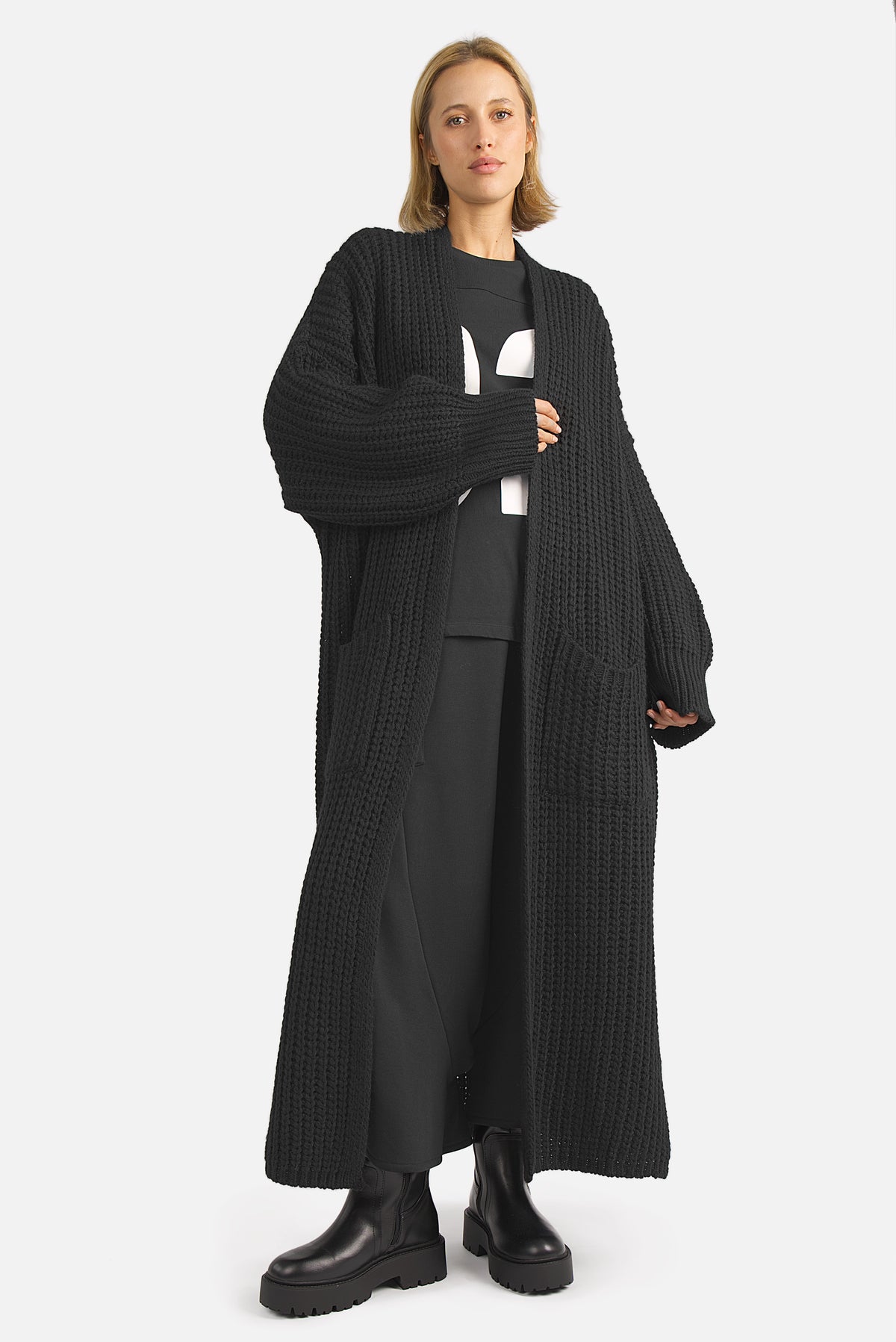 LOLA one size maxi gebreide cardigan